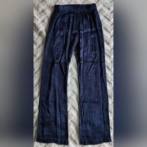 LAmade Women's Animal Print Pull On Pants XS Blue Dressy Shiny Date Night Out